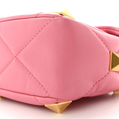 Valentino Garavani Nappa Medium Roman Stud Shoulder Bag Flamingo Pink 9 of 15
