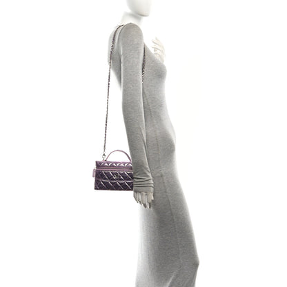 Chanel Metallic Calfskin Quilted Slim Vanity With Chain Pink 2 of 11