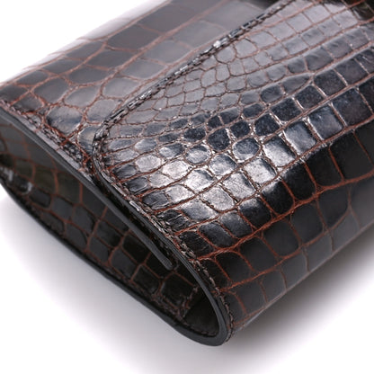 Hermes Shiny Niloticus Crocodile Egee Clutch Bordeaux 8 of 10