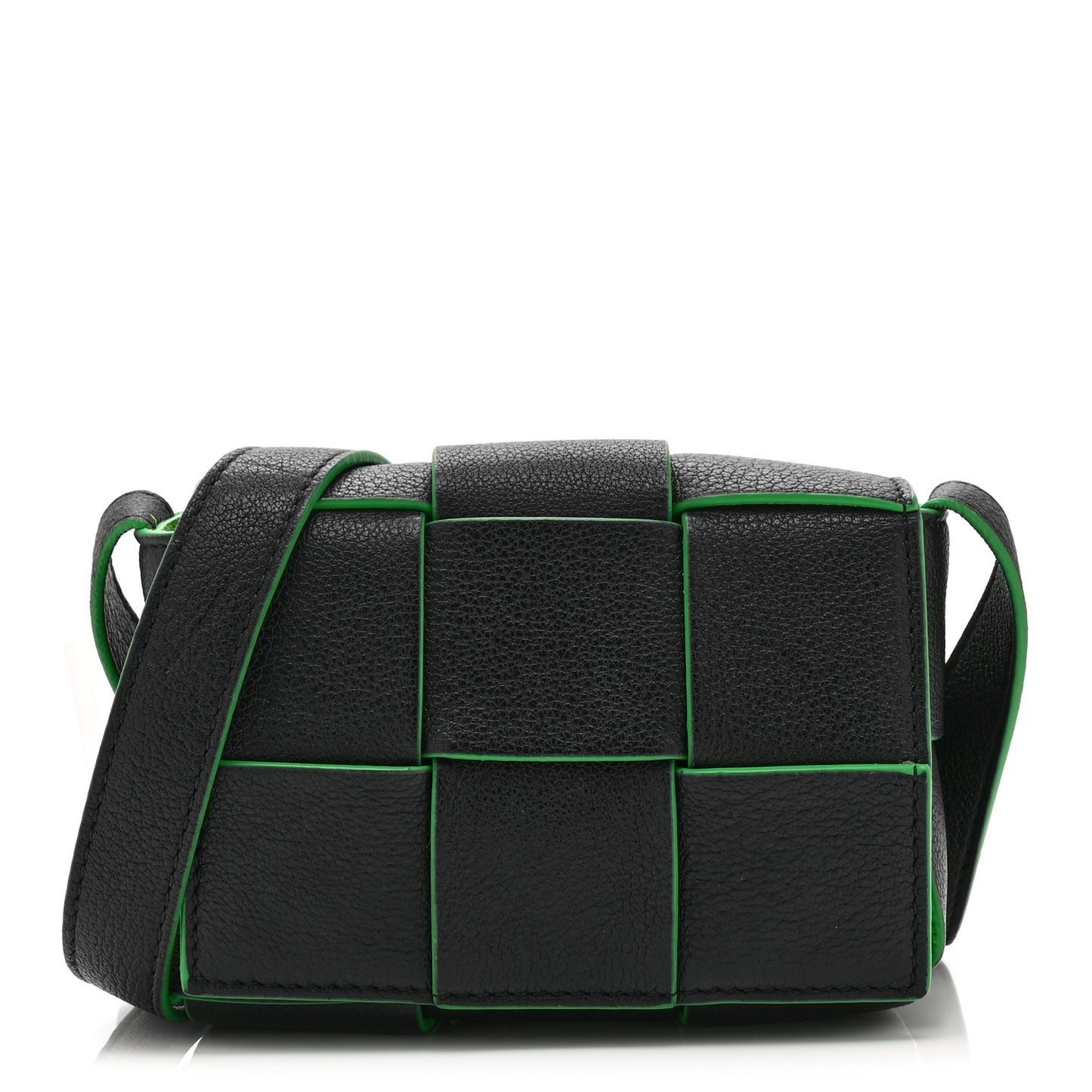 Lambskin Maxi Intreccio Candy Cassette Crossbody Bag Black Green