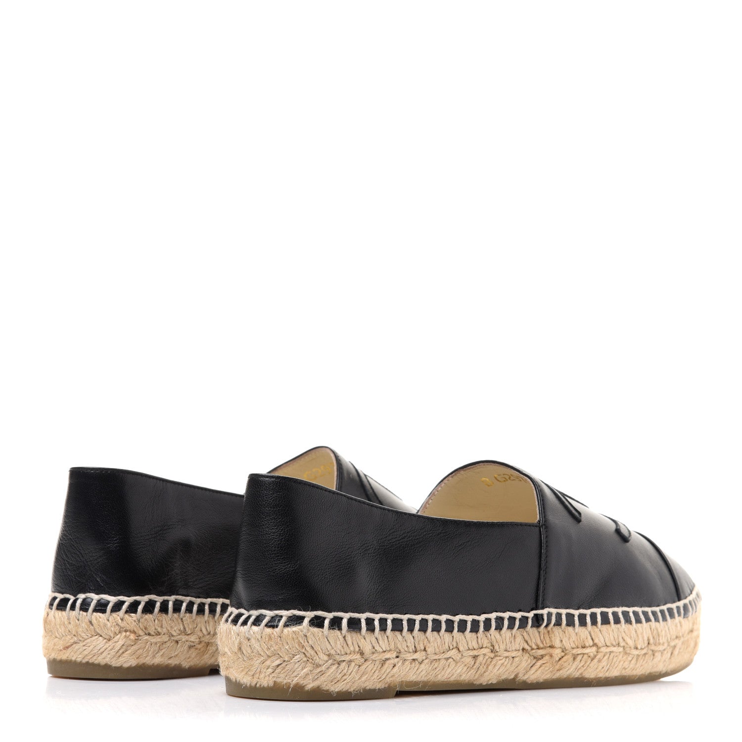 Chanel Lambskin CC Espadrilles 36 Black 4 of 10