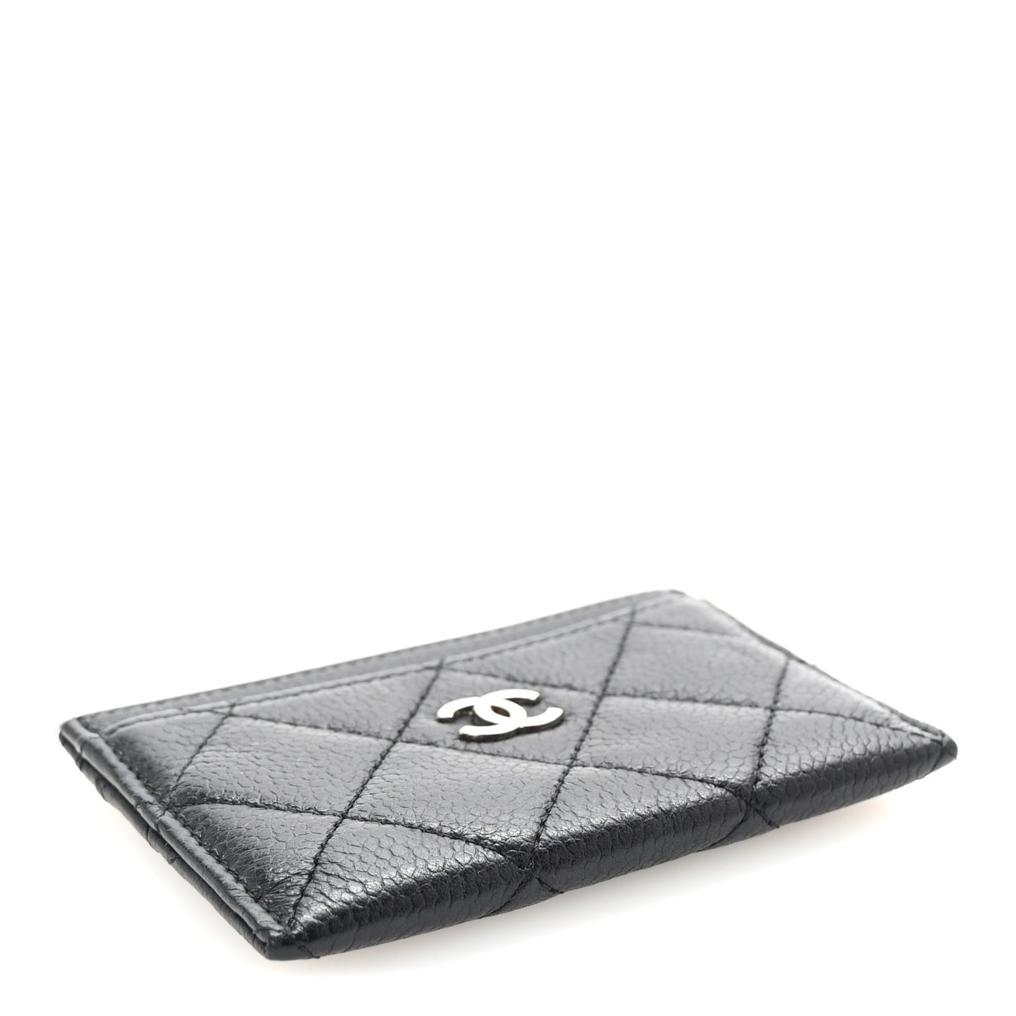 Caviar Quilted Card Holder Black