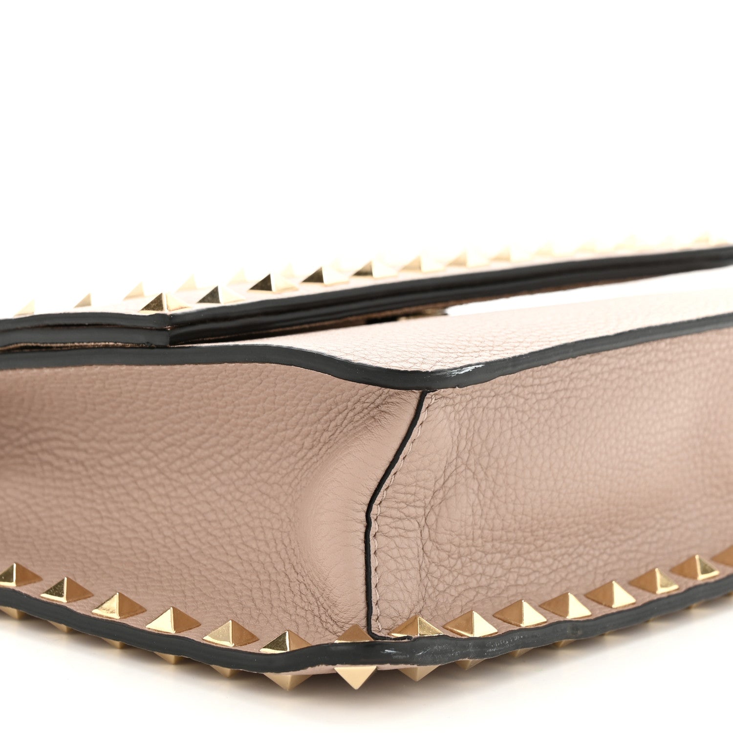 Valentino Garavani Grained Calfskin Small Rockstud Flap Crossbody Bag Poudre 8 of 9