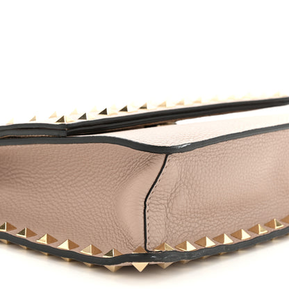 Valentino Garavani Grained Calfskin Small Rockstud Flap Crossbody Bag Poudre 8 of 9