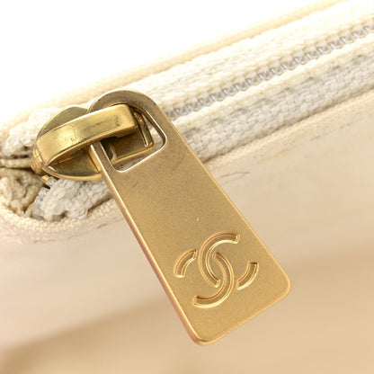 Chanel Nylon CC Cosmetic Pouch White 6 of 7