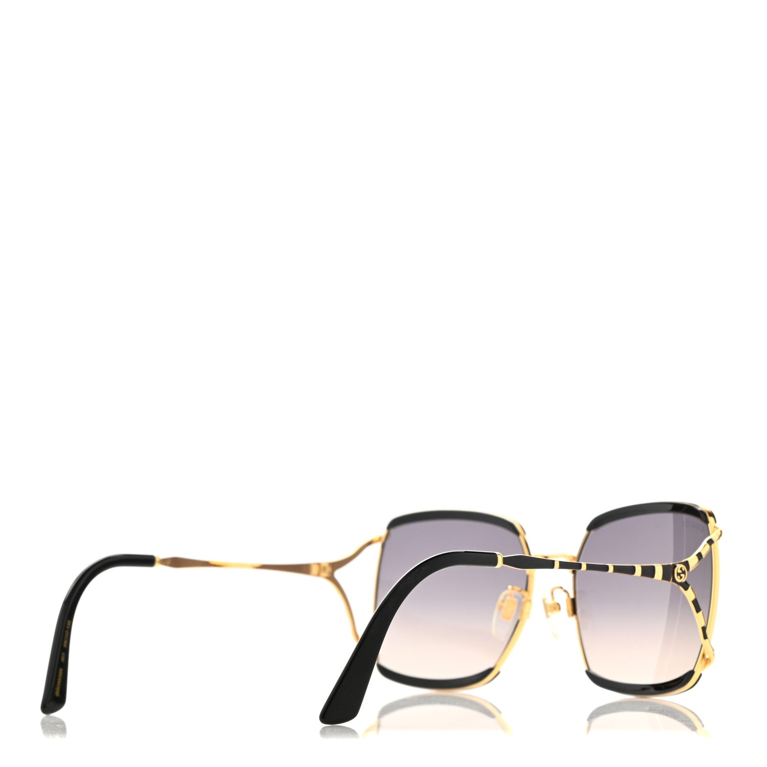 Gucci Metal Square Frame GG0593SK Sunglasses Gold Black 4 of 8