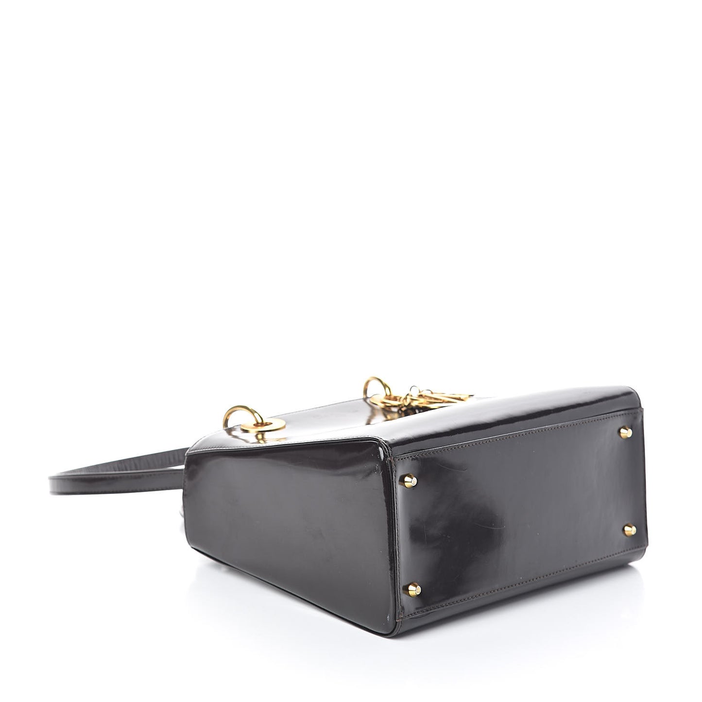 Patent Medium Lady Dior Dark Brown