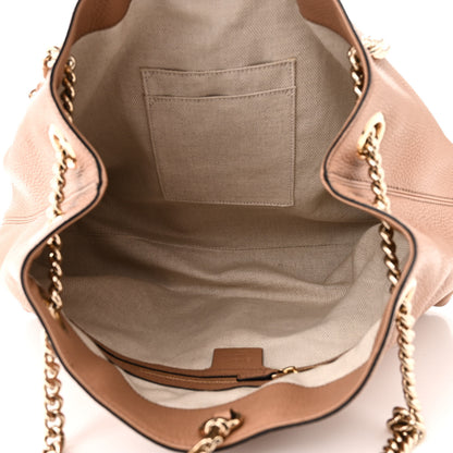 Gucci Pebbled Calfskin Medium Soho Chain Shoulder Bag Camelia 5 of 11