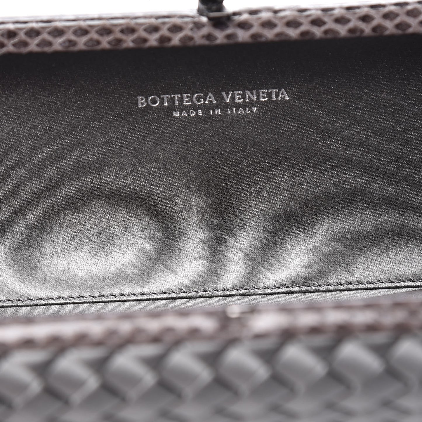 Satin Intreccio Impero Ayers Stretch Knot Clutch Grey