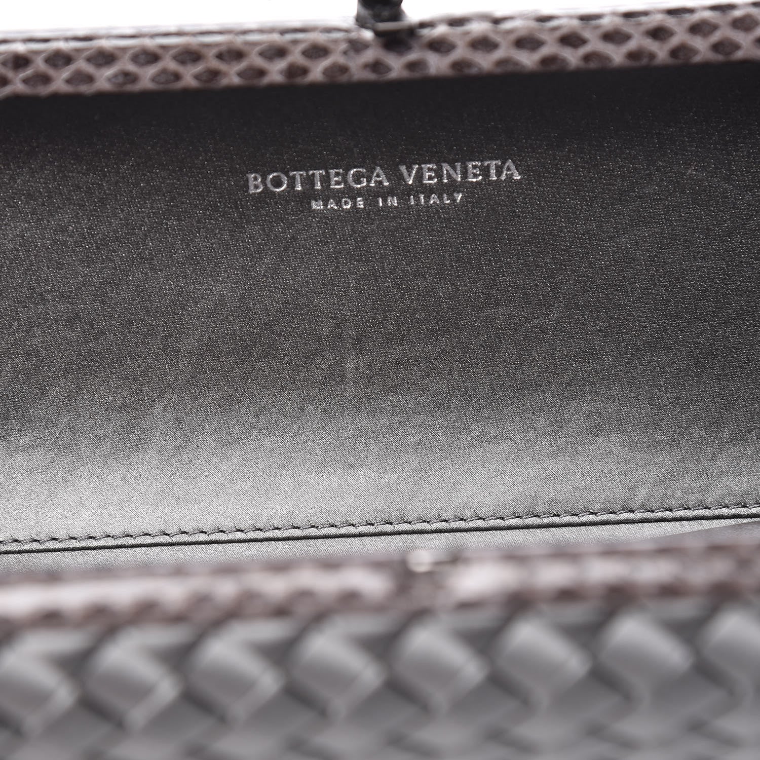 Bottega Veneta Satin Intreccio Impero Ayers Stretch Knot Clutch Grey 10 of 12