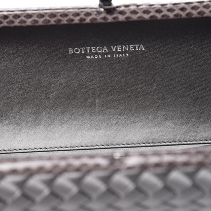 Bottega Veneta Satin Intreccio Impero Ayers Stretch Knot Clutch Grey 10 of 12