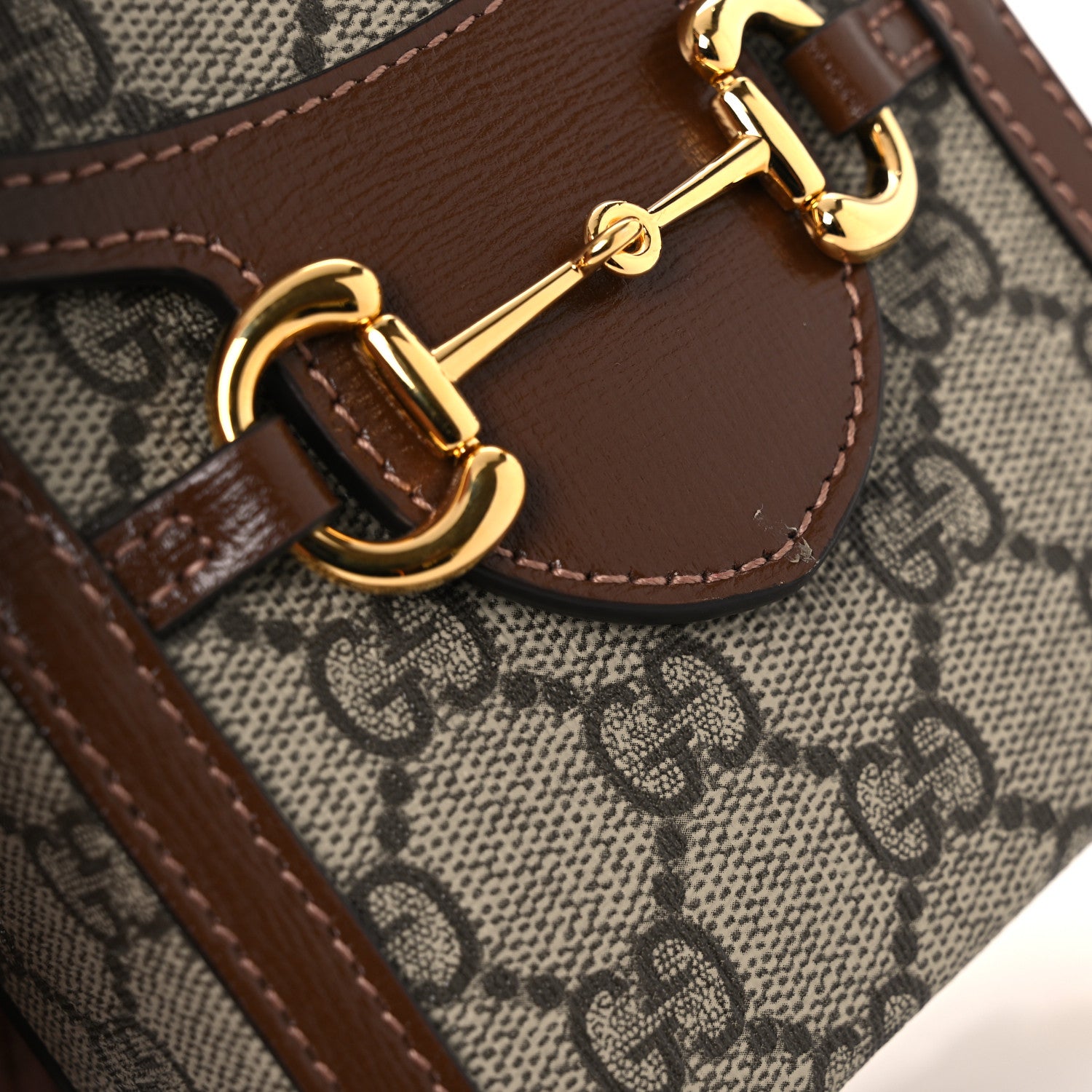 Gucci GG Supreme Monogram Mini Horsebit 1955 Crossbody Bag Beige Brown Sugar 11 of 11