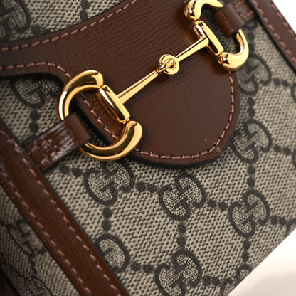 Gucci GG Supreme Monogram Mini Horsebit 1955 Crossbody Bag Beige Brown Sugar 11 of 11