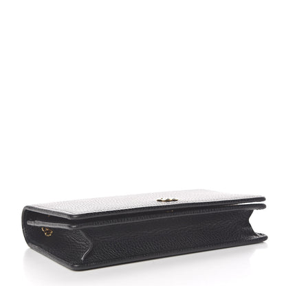 Gucci Calfskin Mini GG Marmont Chain Wallet Black 4 of 13