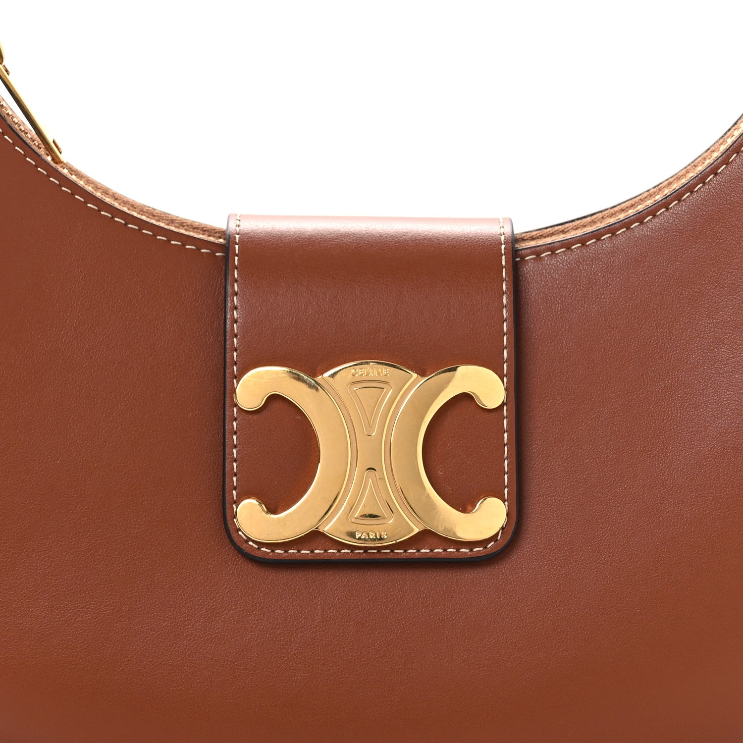 Celine Smooth Calfskin Medium Strap Ava Triomphe Shoulder Bag Tan 8 of 12