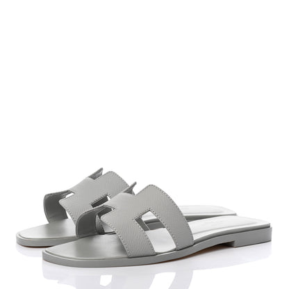 Hermes Epsom Oran Sandals 36 Bleu Glacier 3 of 8