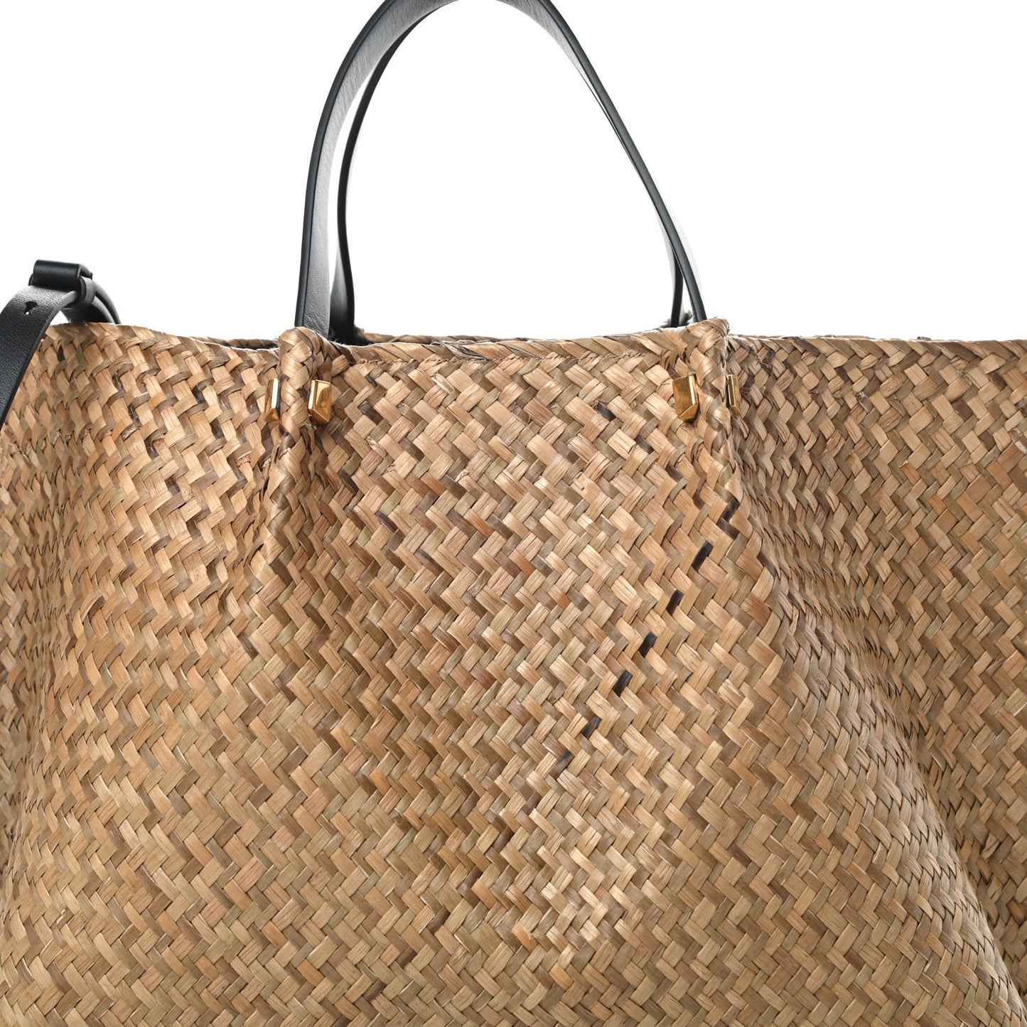 Raffia Medium Vlogo Escape Shopper Natural Black Rouge