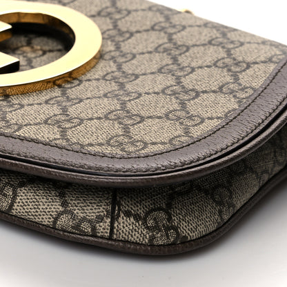 Gucci GG Supreme Monogram Textured Dollar Calfskin Blondie Chain Shoulder Flap Bag Beige Ebony New Acero 10 of 10