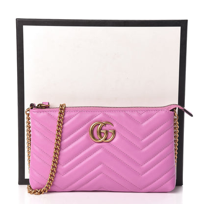 Gucci Calfskin Matelasse Mini GG Marmont Chain Bag Candy Mousse 11 of 11