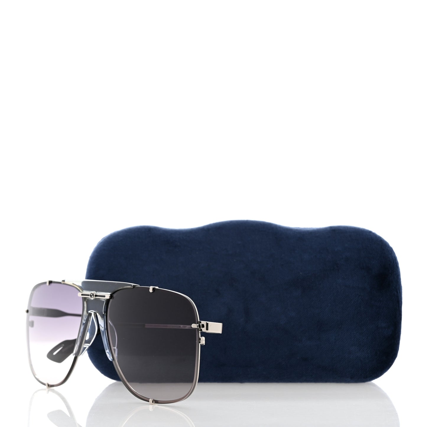 Metal Square Frame Sunglasses GG0739S Black