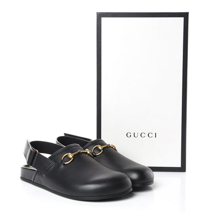 Gucci Calfskin Mens Horsebit River Slingback Slippers 7 Black 10 of 10