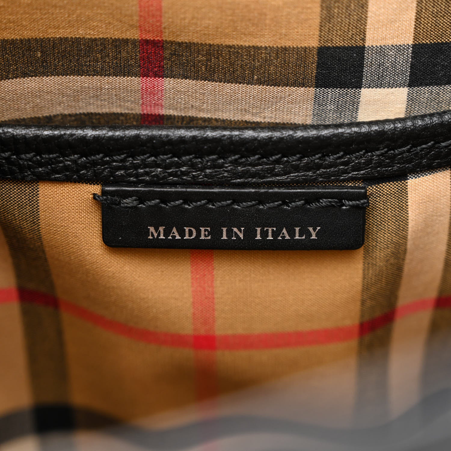 Burberry Derby Calfskin Vintage Check Medium Banner Tote Black 7 of 13