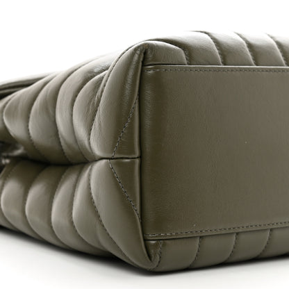 Saint Laurent Calfskin Y Quilted Monogram Medium Loulou Chain Satchel Military Olive 10 of 11