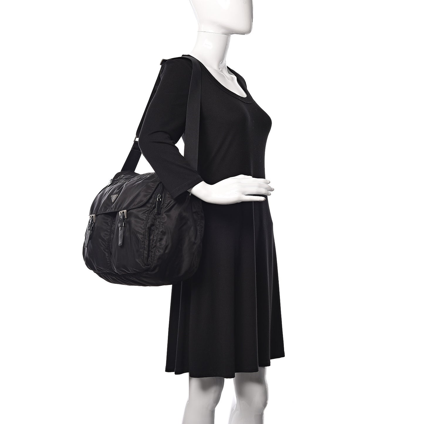 Tessuto Nylon Messenger Bag Black
