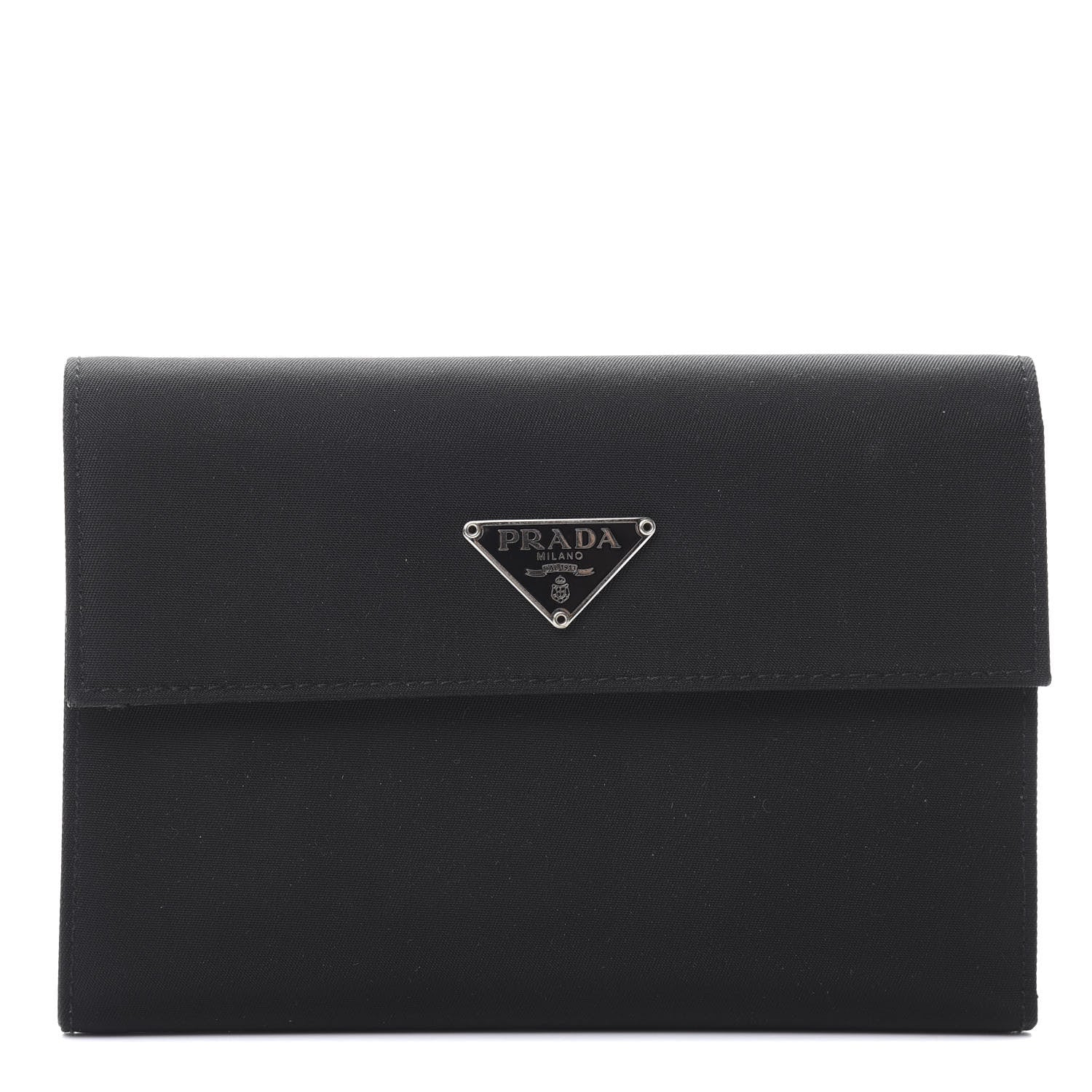 Prada Tessuto Nylon Saffiano Wallet Black 1 of 7