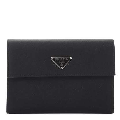 Prada Tessuto Nylon Saffiano Wallet Black 1 of 7
