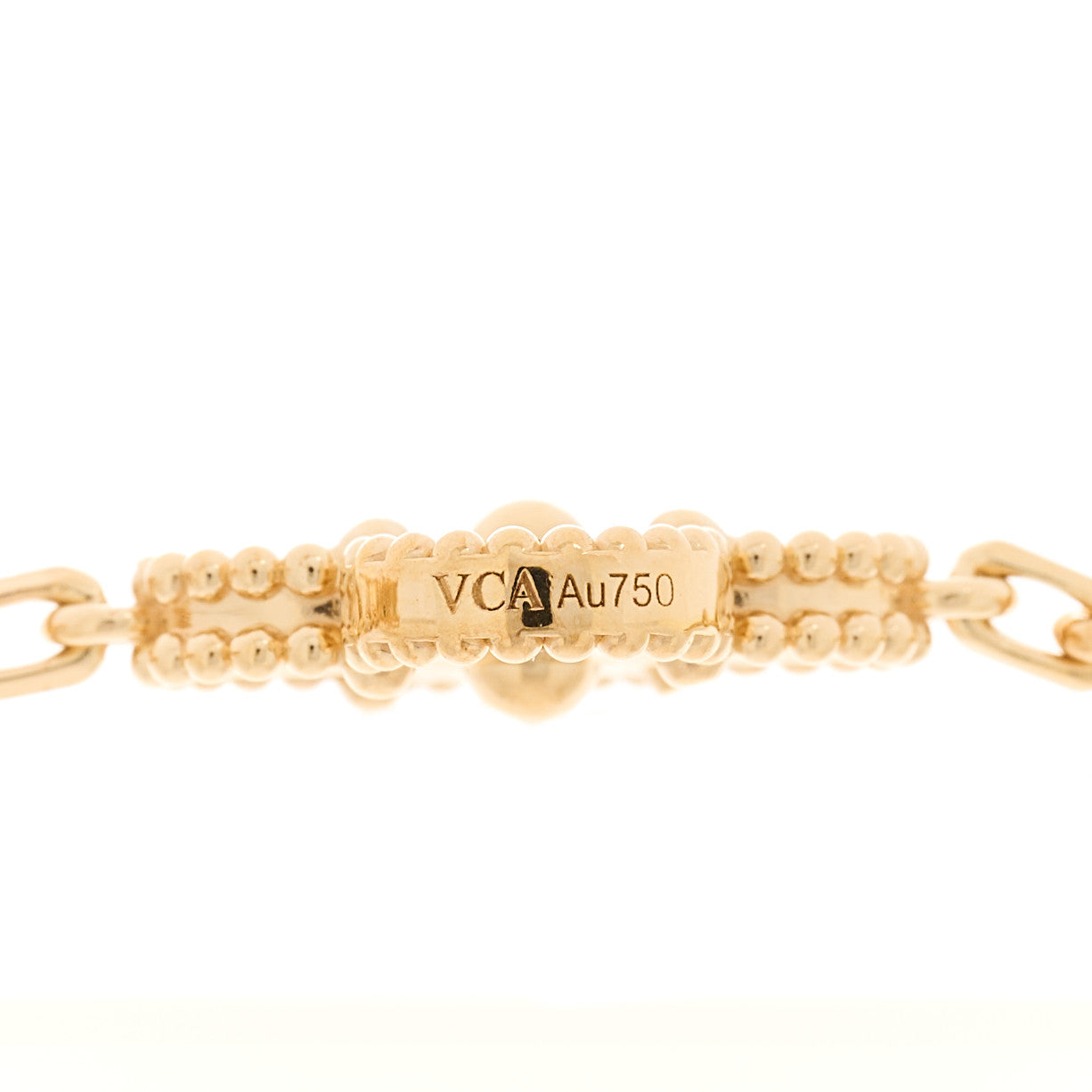 18K Yellow Gold 5 Motifs Guilloche Vintage Alhambra Bracelet