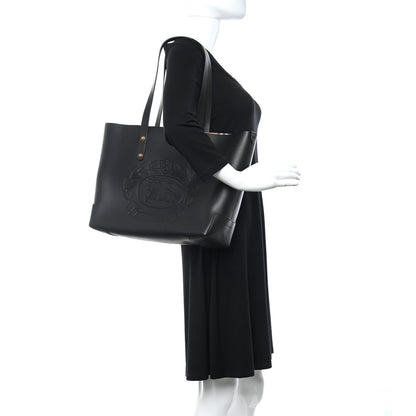 Burberry Calfskin Embossed Crest Medium Tote Black 2 of 9