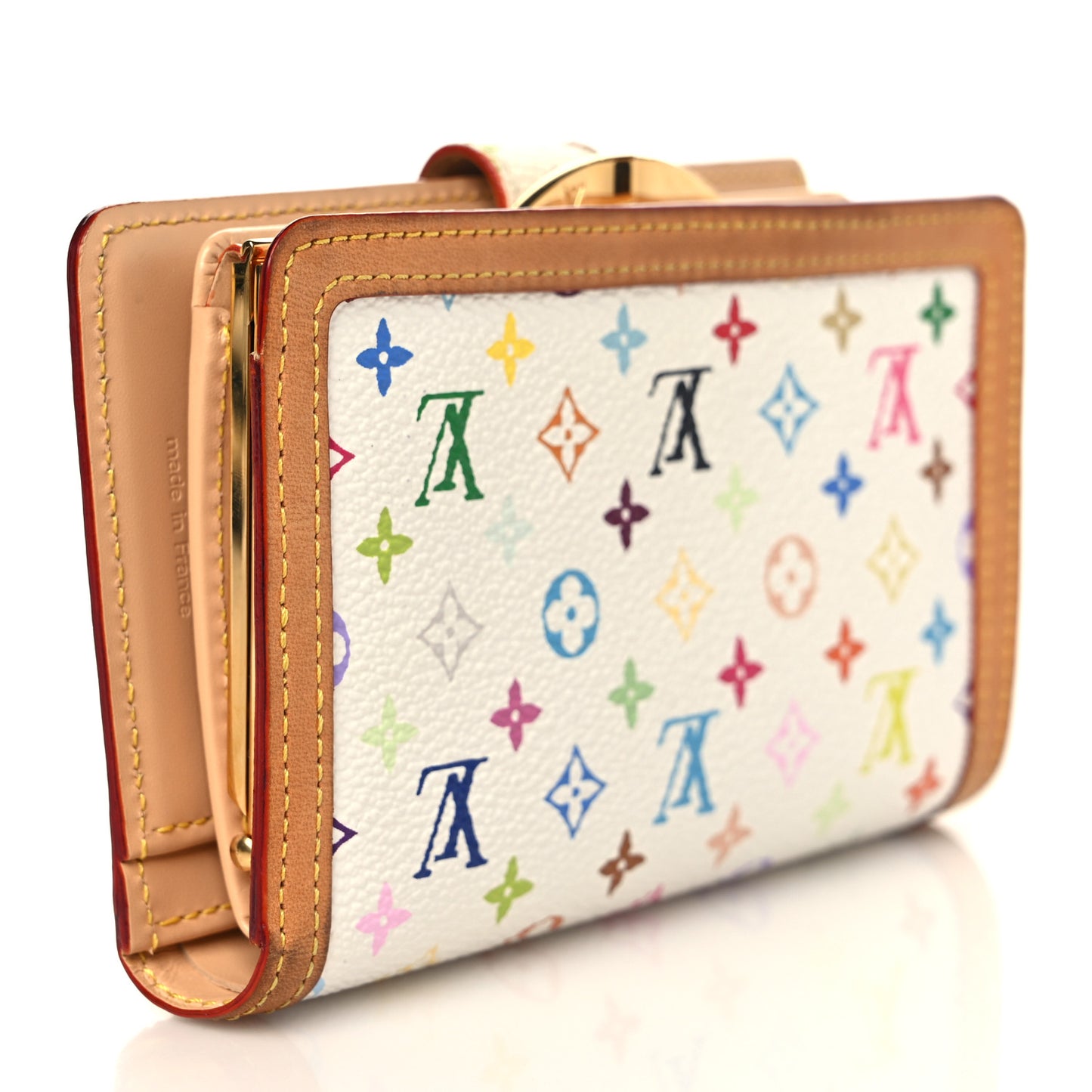 Monogram Multicolor French Purse Wallet White