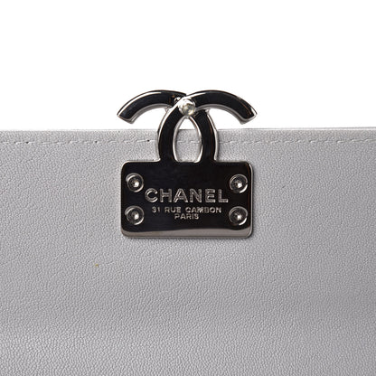 Chanel Goatskin Quilted CC Box Flap Wallet Grey 9 of 11
