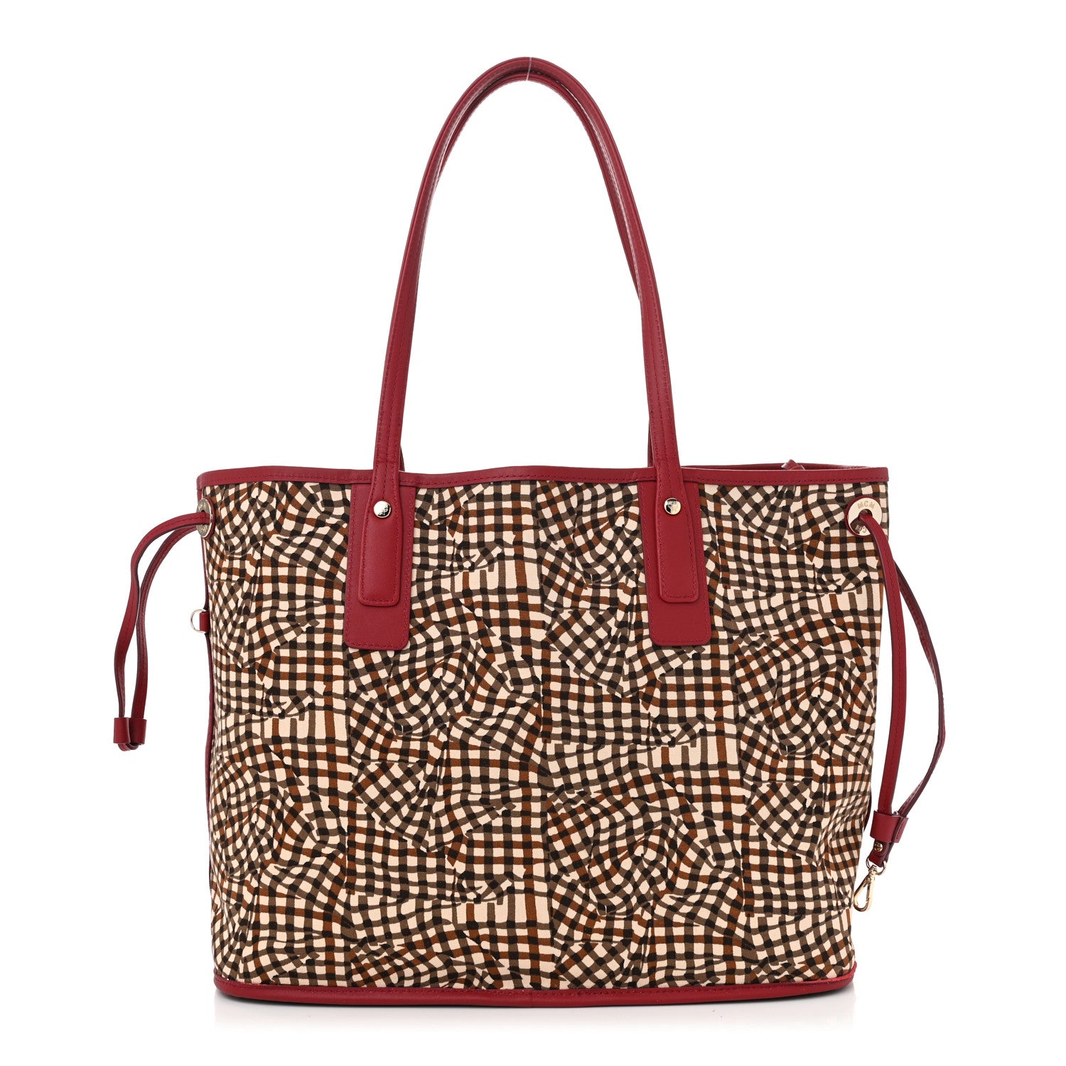 MCM Visetos Medium Liz Reversible Shopper Tote Beige Ruby Red 1 of 17