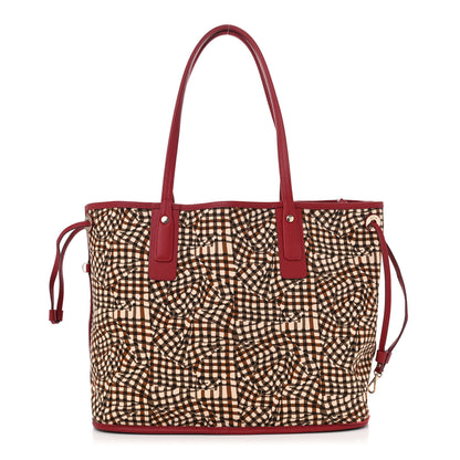 MCM Visetos Medium Liz Reversible Shopper Tote Beige Ruby Red 1 of 17