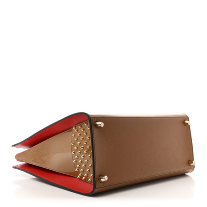 Christian Louboutin Calfskin Patent Studded Large Paloma Cognac 4 of 12
