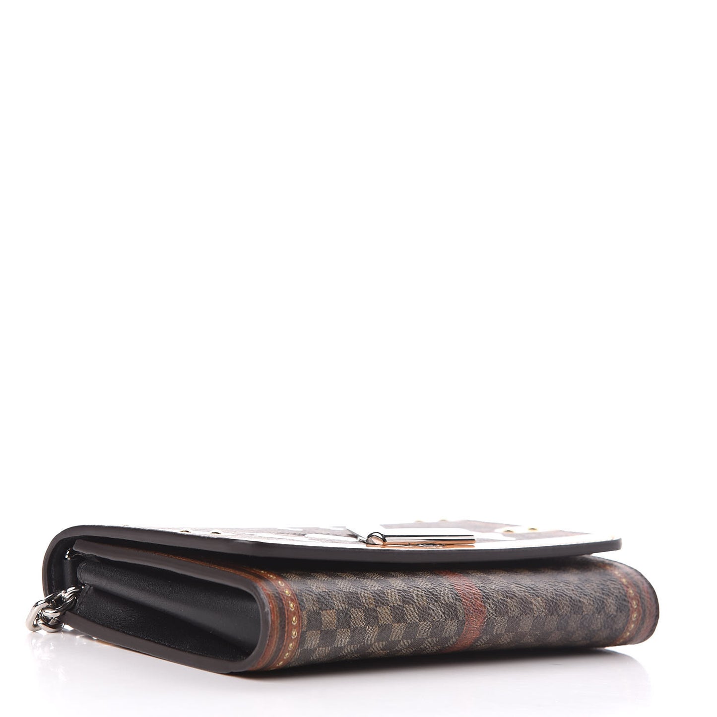 Transformed Damier Ebene Time Trunk Twist Chain Wallet