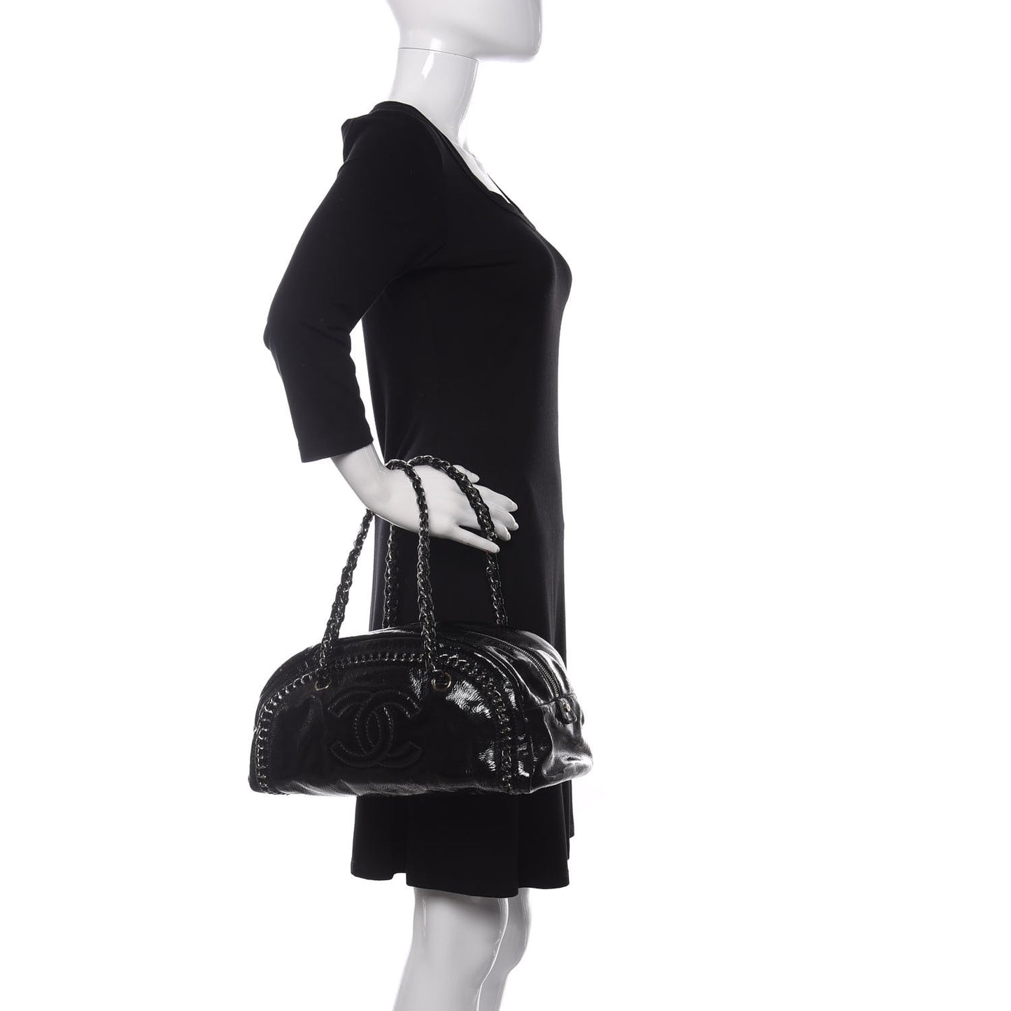 Patent Medium Luxe Ligne Bowler Black