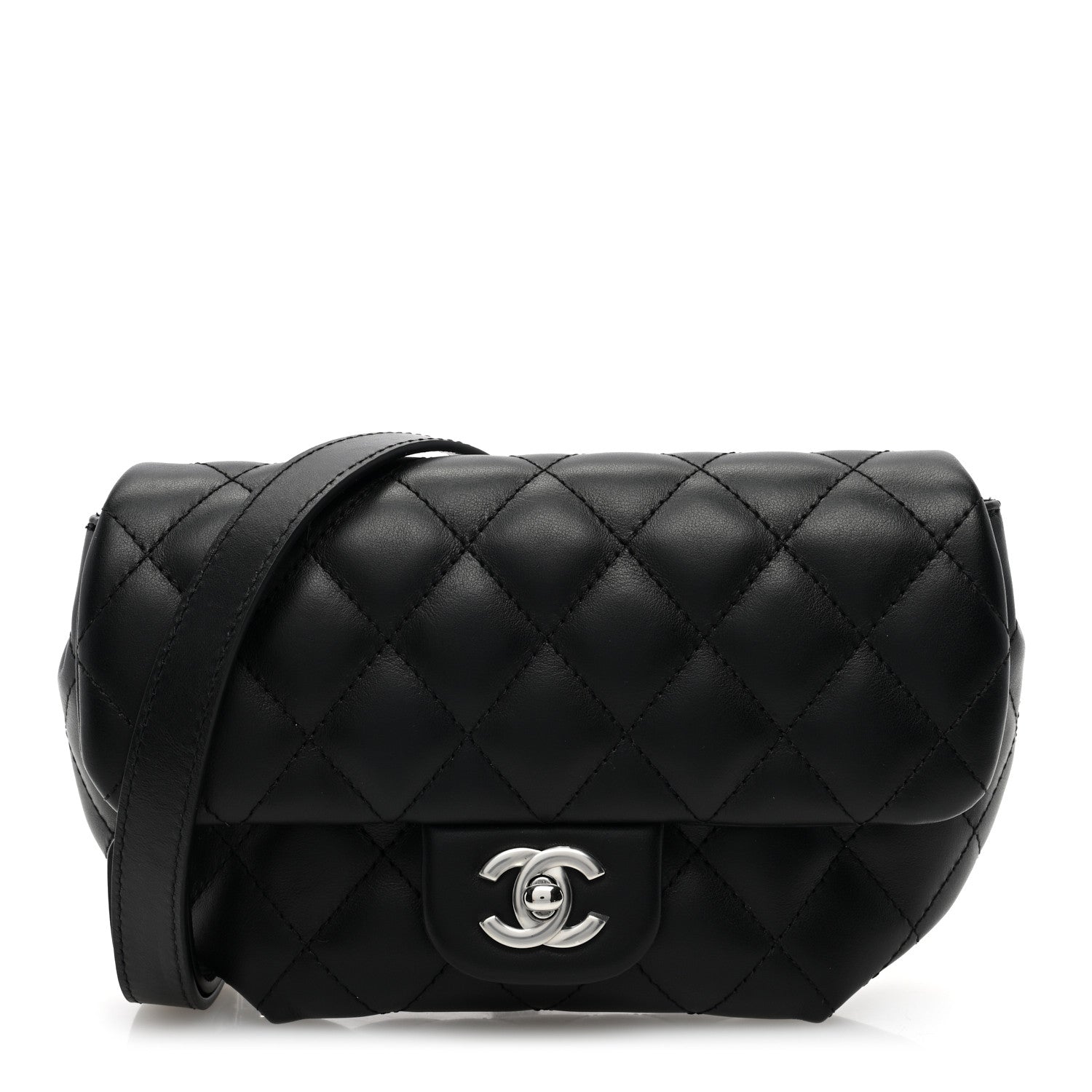 Chanel Calfskin Quilted CC Uniform Flap Belt Bag Black 1 of 11