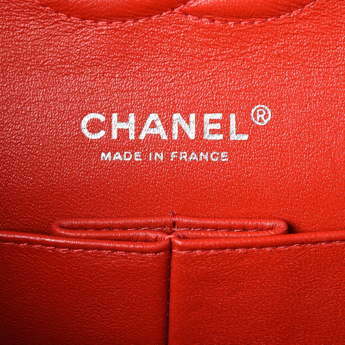 Lambskin Quilted Medium Double Flap Red