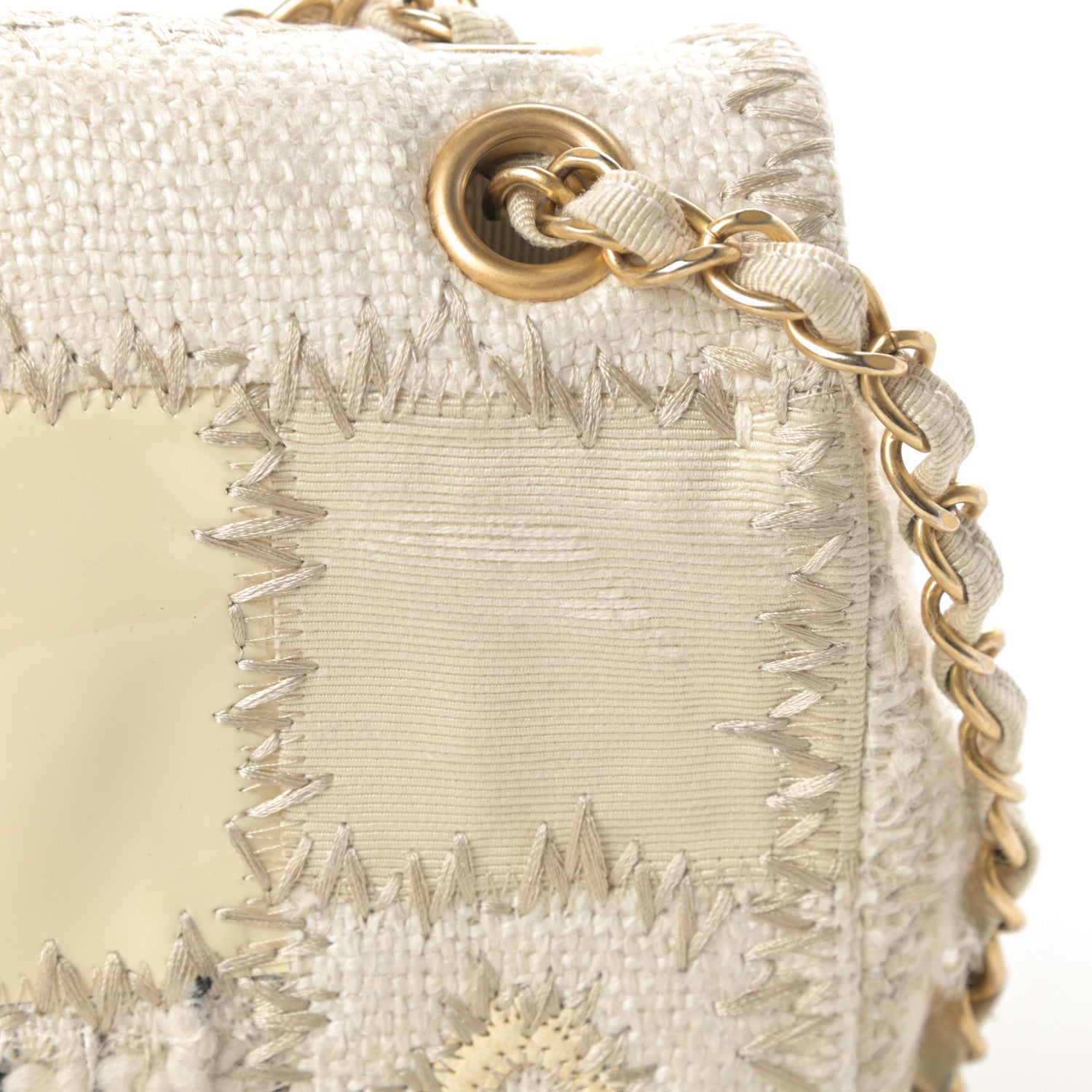 Chanel Tweed Patchwork Medium Single Flap White 13 of 13