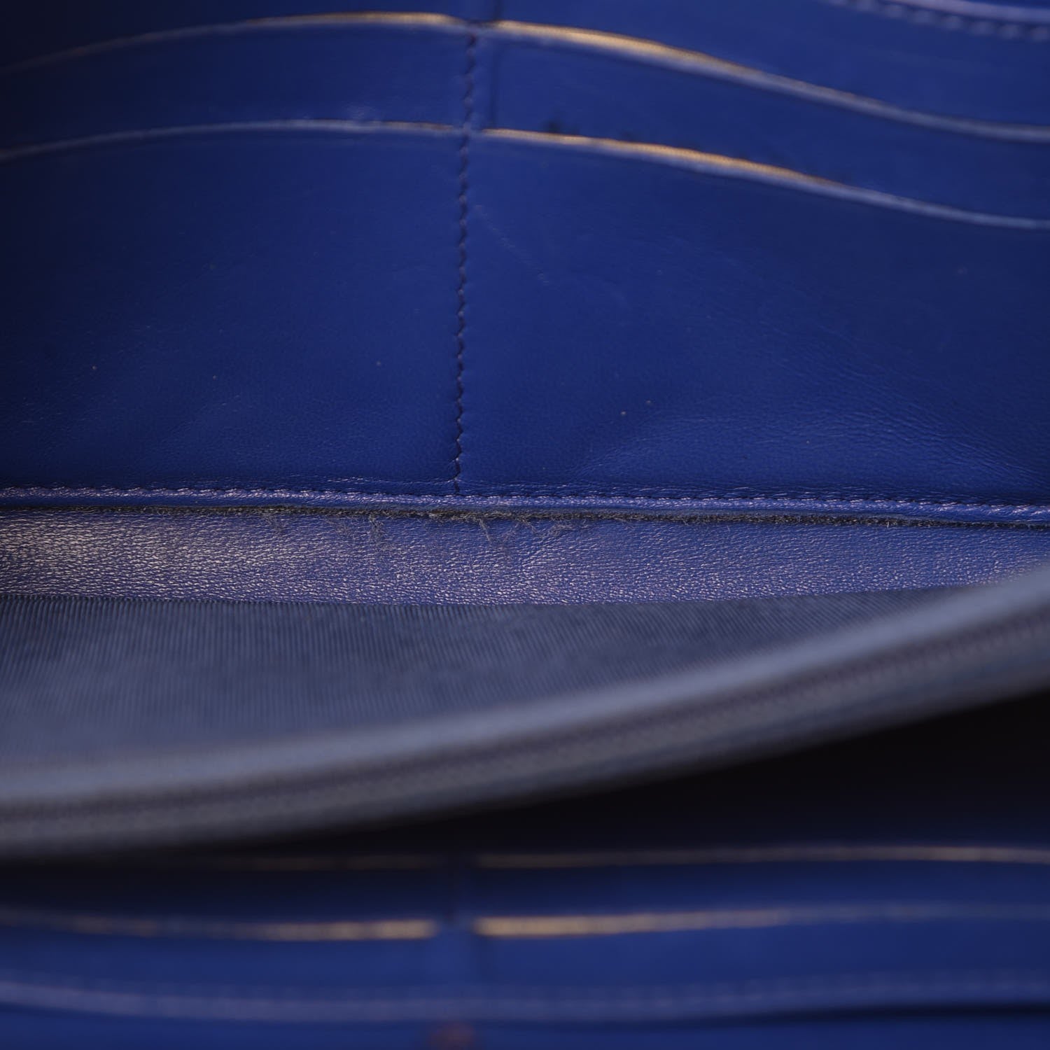 Chanel Lambskin Quilted Large Gusset Zip Around Wallet Blue 11 of 18