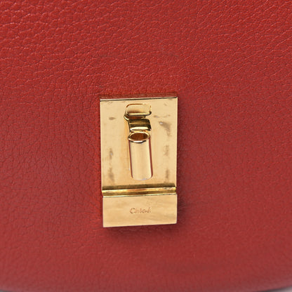 Chloe Grained Lambskin Mini Drew Shoulder Bag Plaid Red 8 of 12