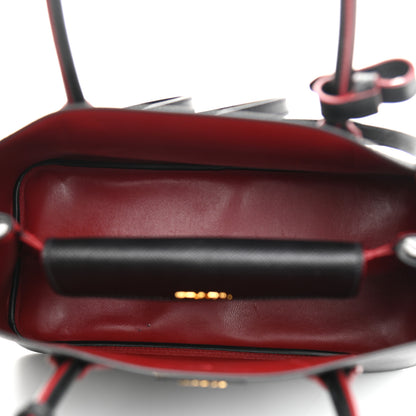 Prada Saffiano Cuir Medium Double Bag Black Fuoco 5 of 7