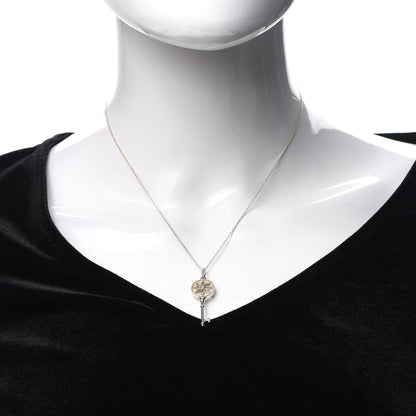 Tiffany Sterling Silver Diamond Daisy Key Pendant Necklace 2 of 5