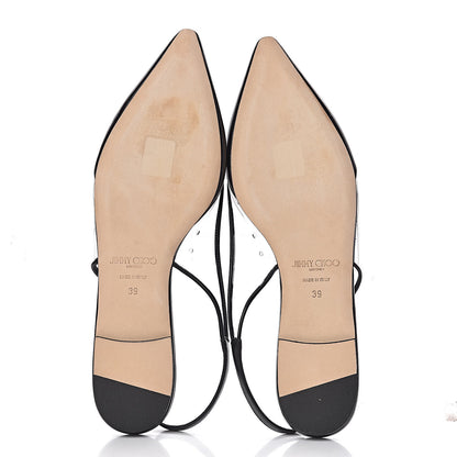 Jimmy Choo Kid PVC Erin Slingback Flats 39 Black 5 of 10