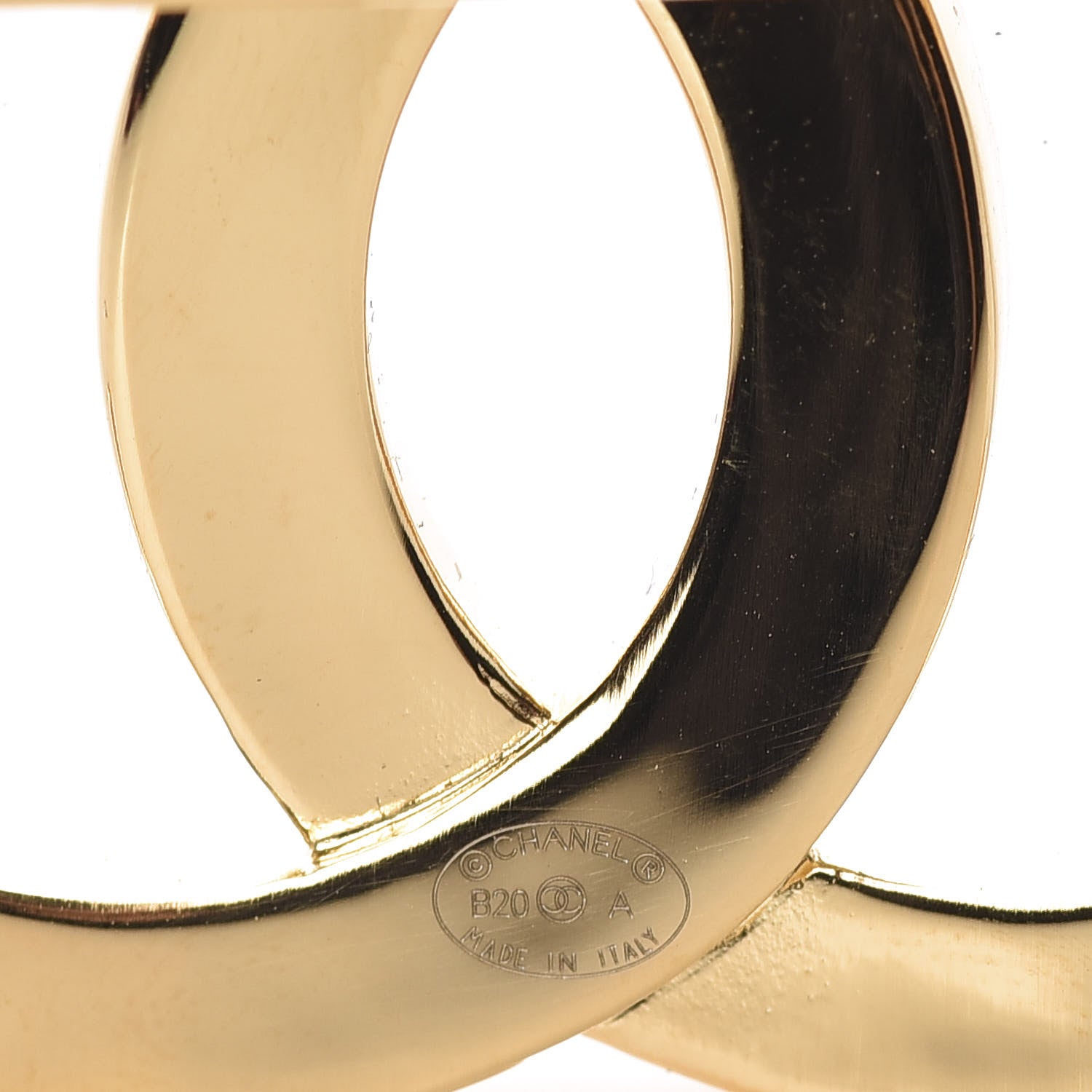 Chanel Metal Paris Button CC Large Brooch Gold 3 of 5