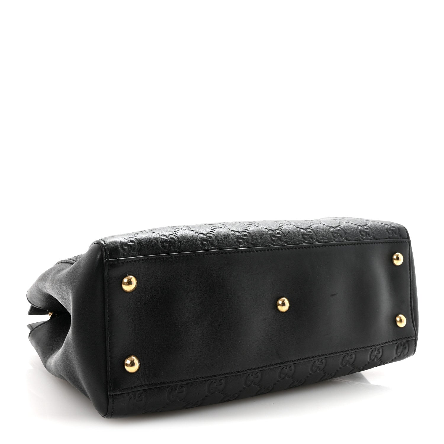 Gucci Guccissima Signature Medium Shoulder Tote Bag Black 3 of 9