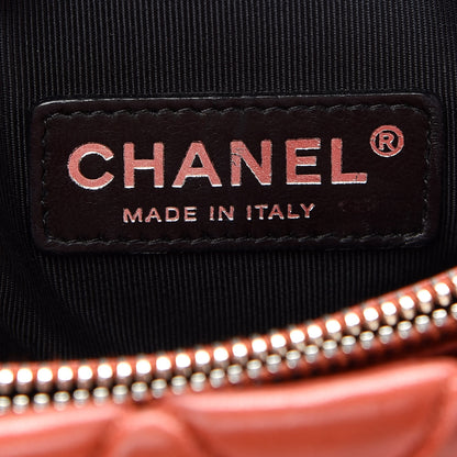 Chanel Lambskin Quilted Small New Bubble Quilt Tote Red 6 of 10